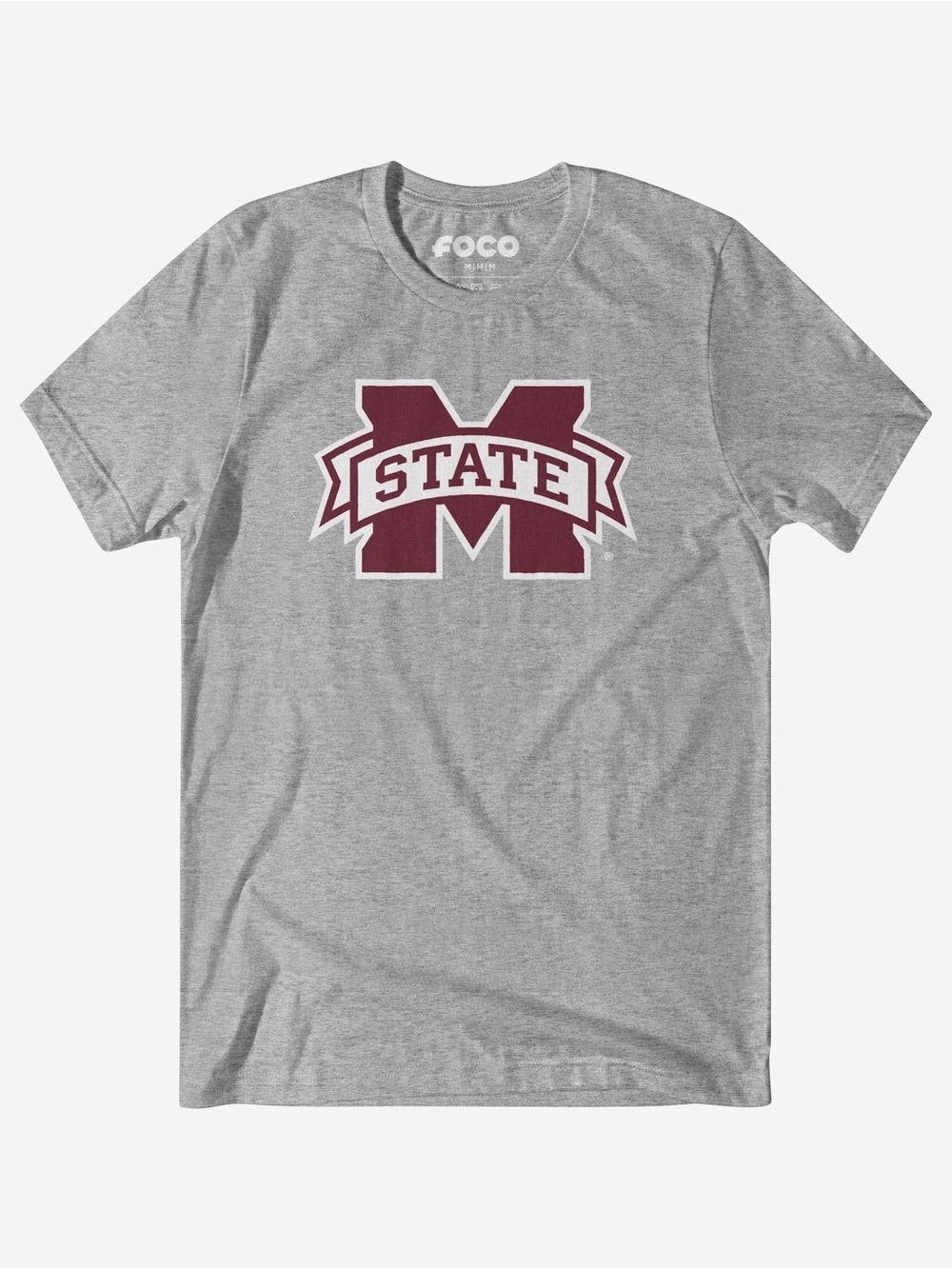 Gildan Mississippi State MSU short sleeve 100% cotton Tee gray Maroon M State L